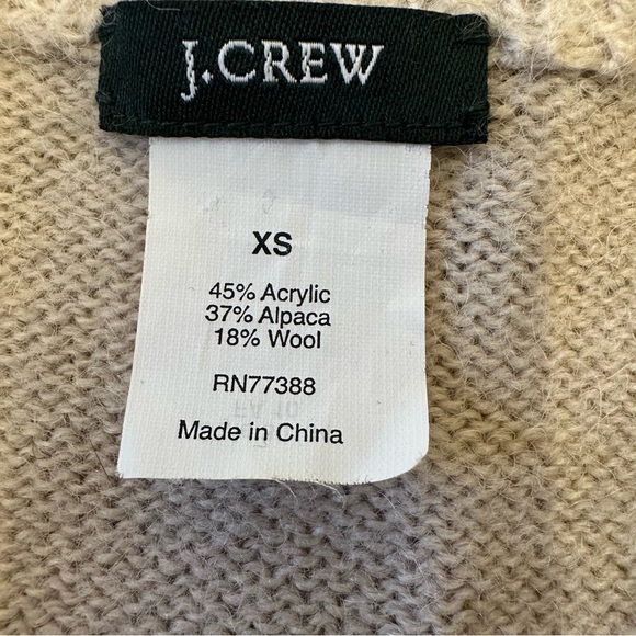 J Crew Beige Open Front Cardigan XS Wool Clean Soft Girl Minimalist Capsule Cozy - Picture 5 of 6